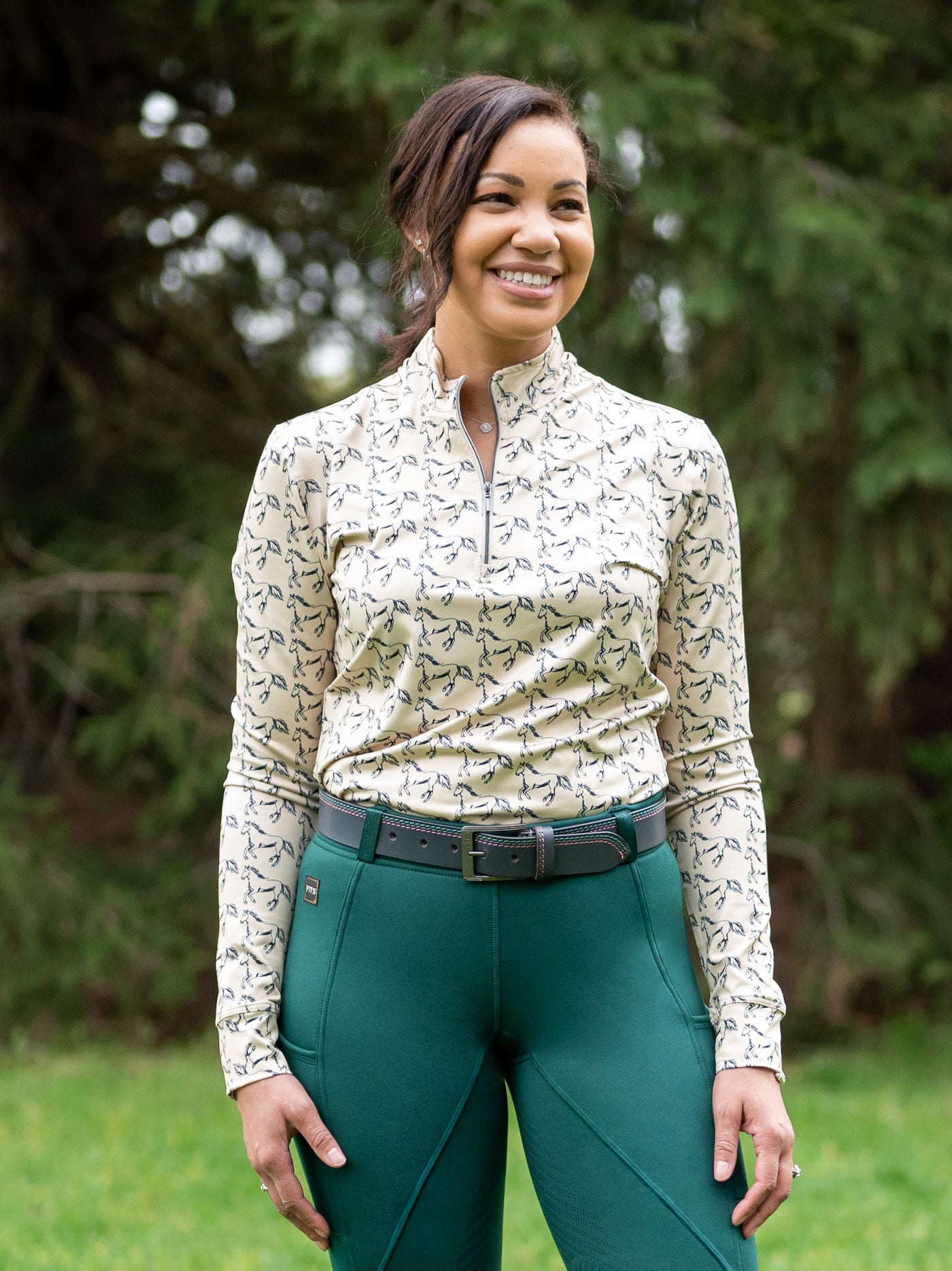 pattern long sleep riding shirt