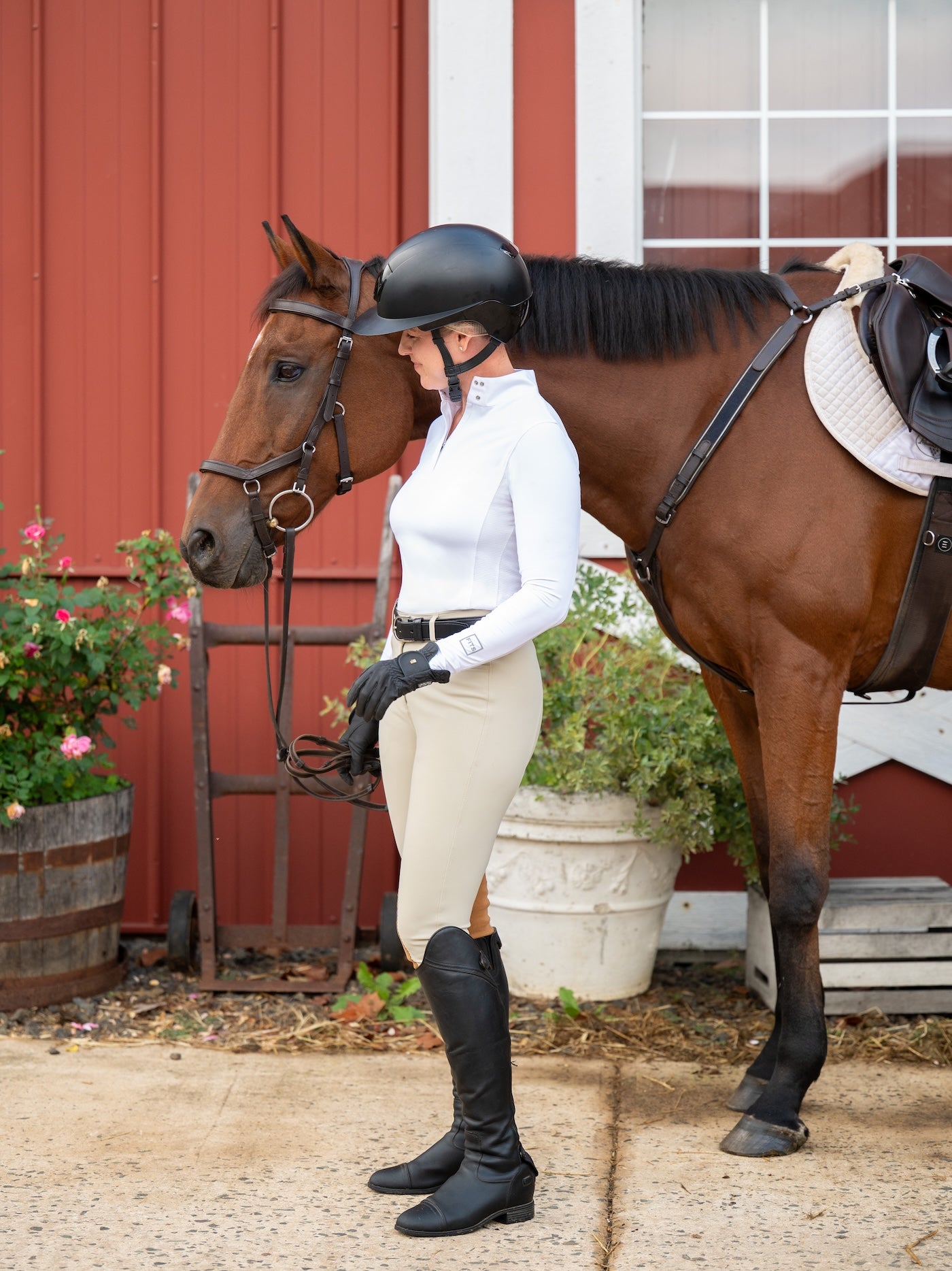 white long sleeve show shirt