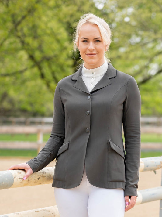 Grey mesh hunt show coat