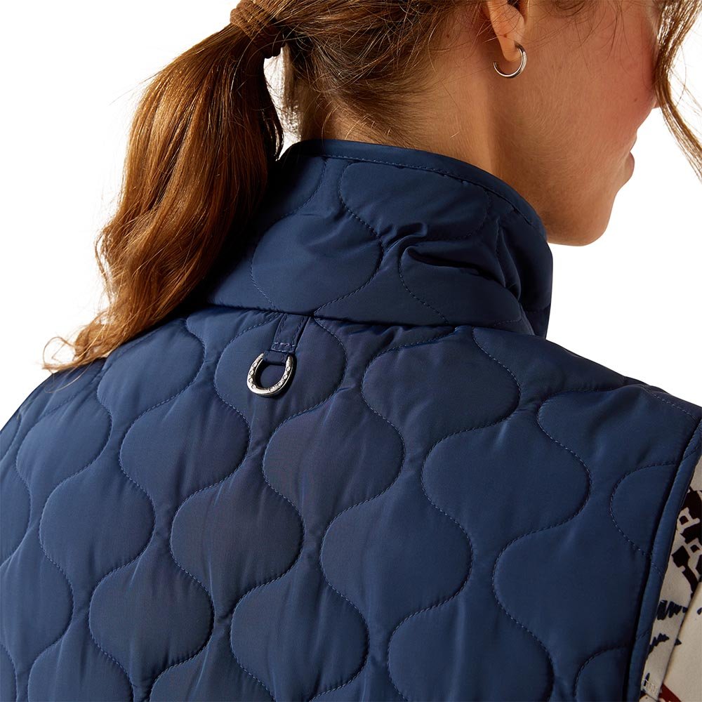 blue quilted vest