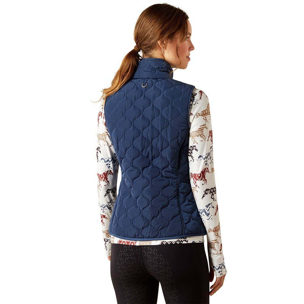blue quilted vest