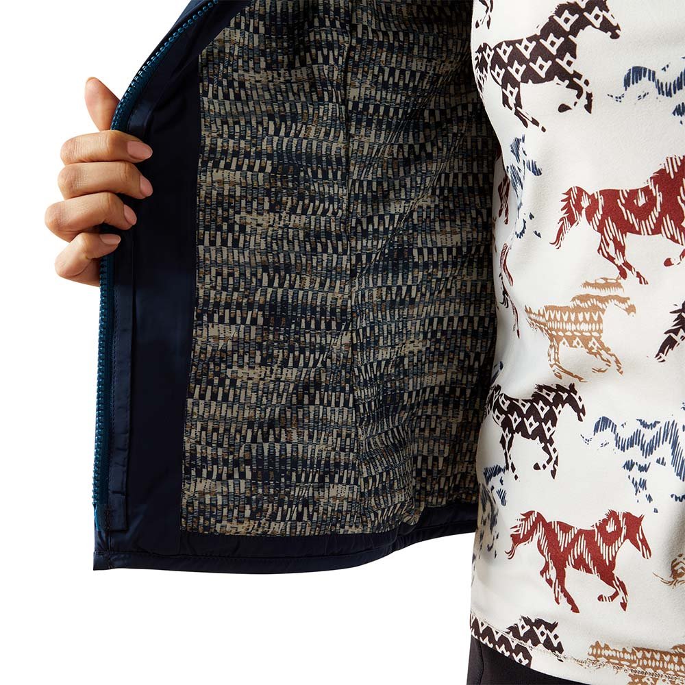 blue quilted vest