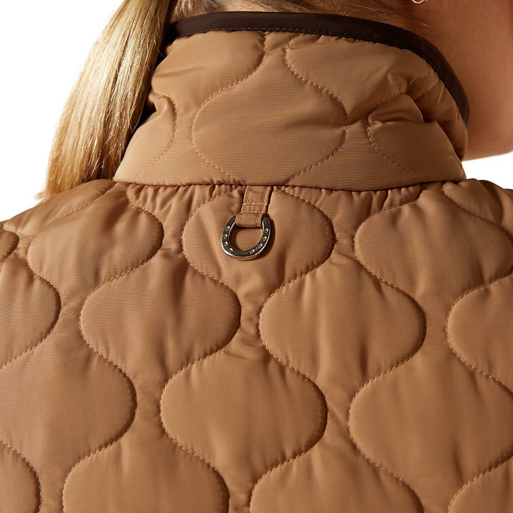 brown quilted vest
