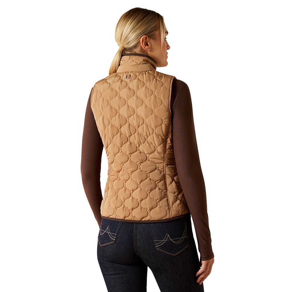 brown quilted vest
