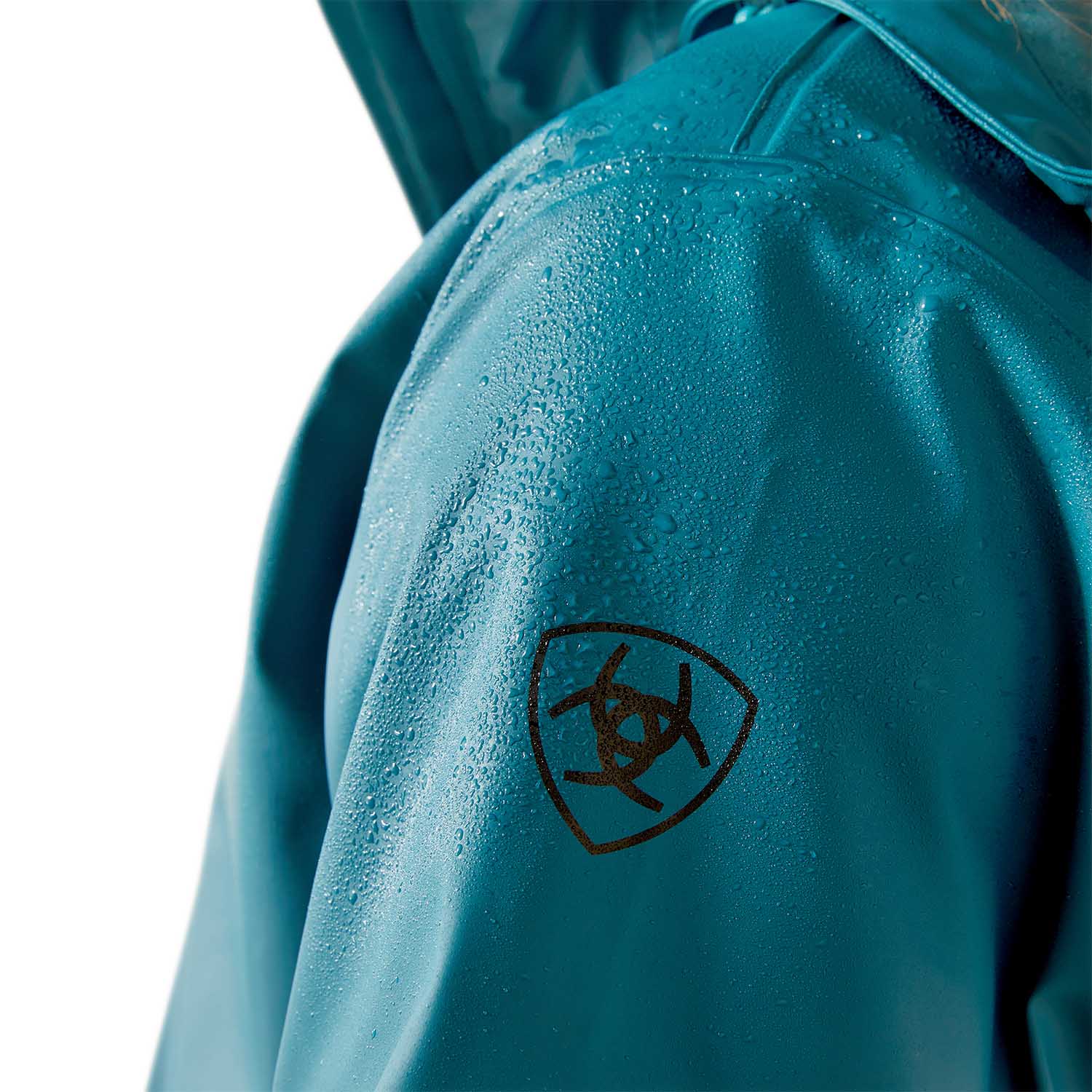 teal rain slicker