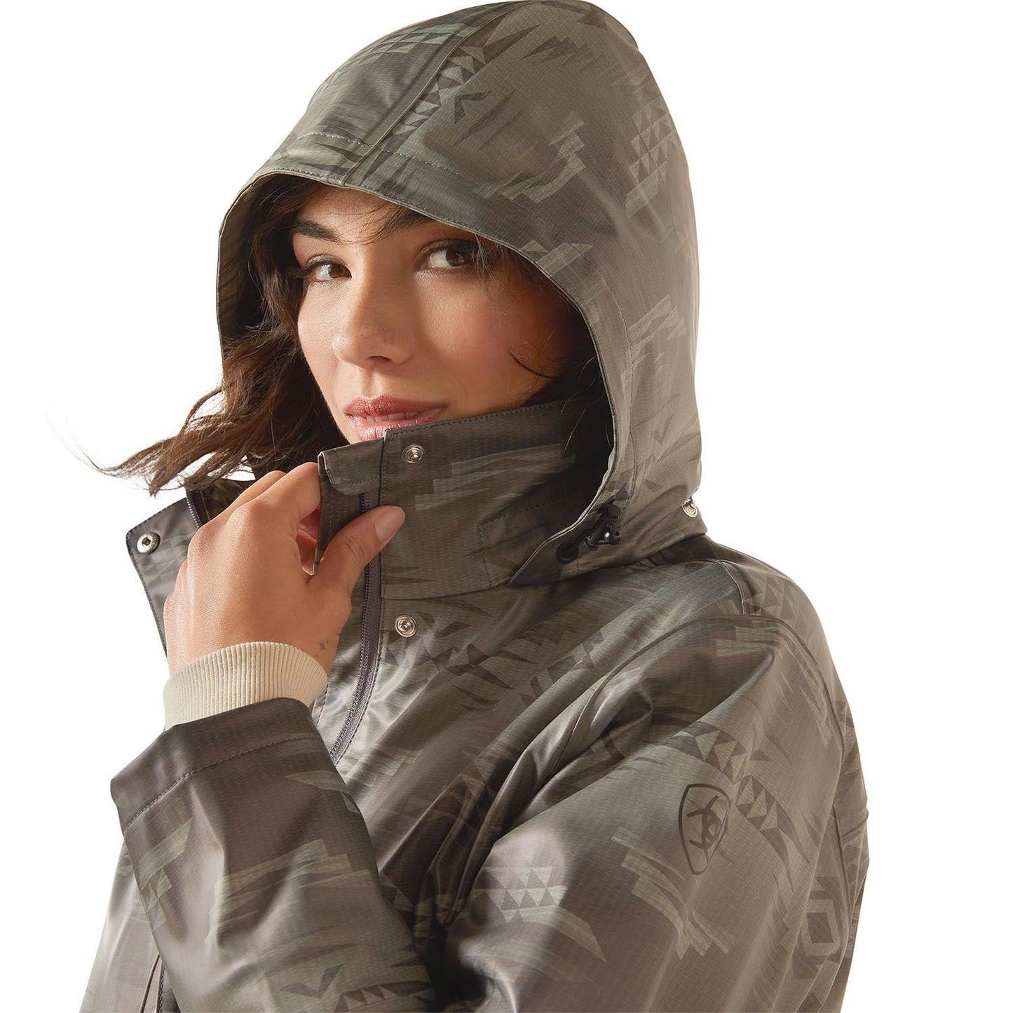 patterned rain slicker