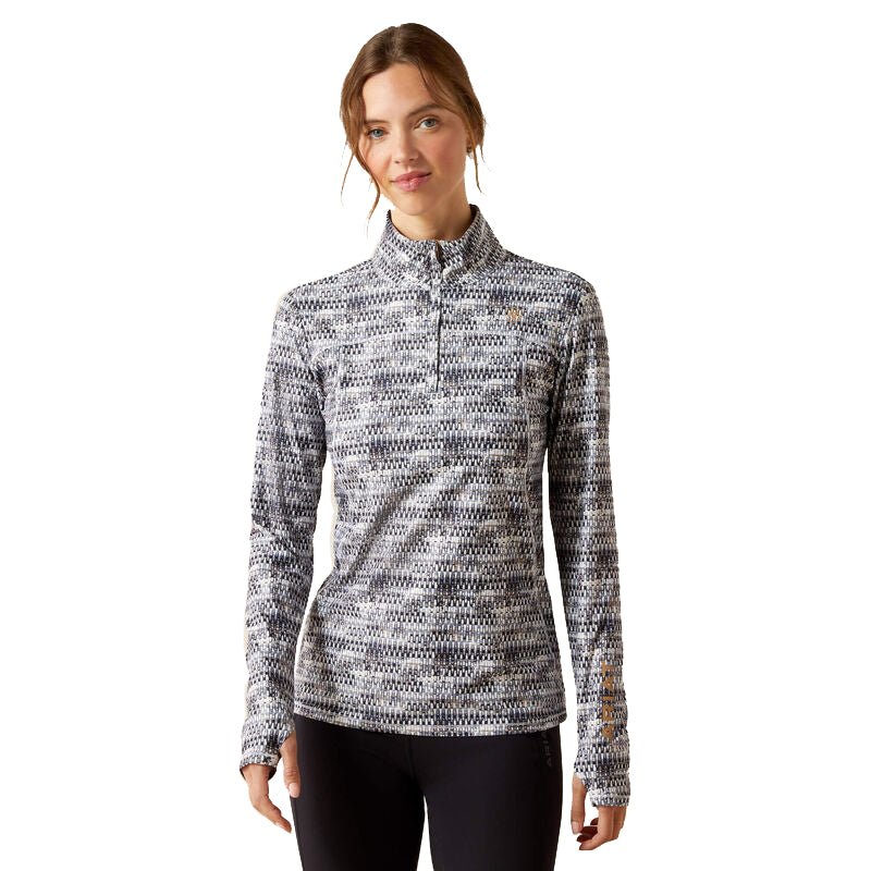 patterned long sleeve riding top