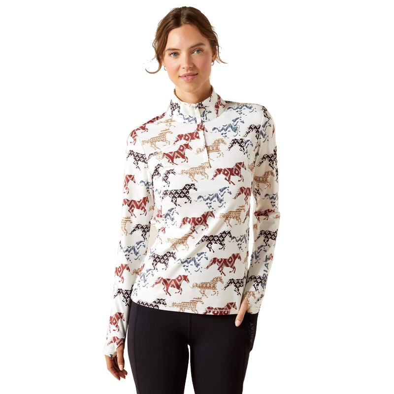 patterned long sleeve riding top