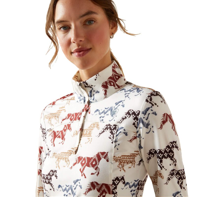 patterned long sleeve riding top