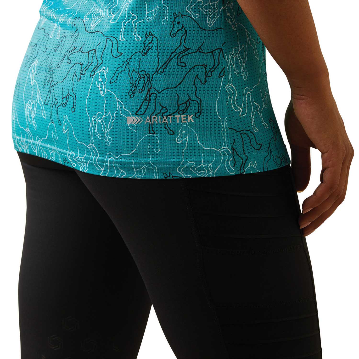 green printed polo shirt