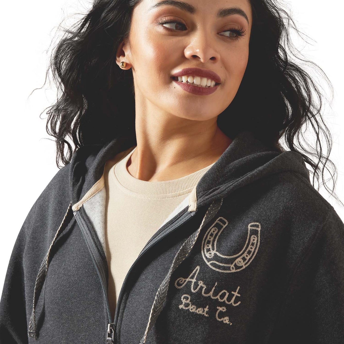 dark grey hoodie with logo
