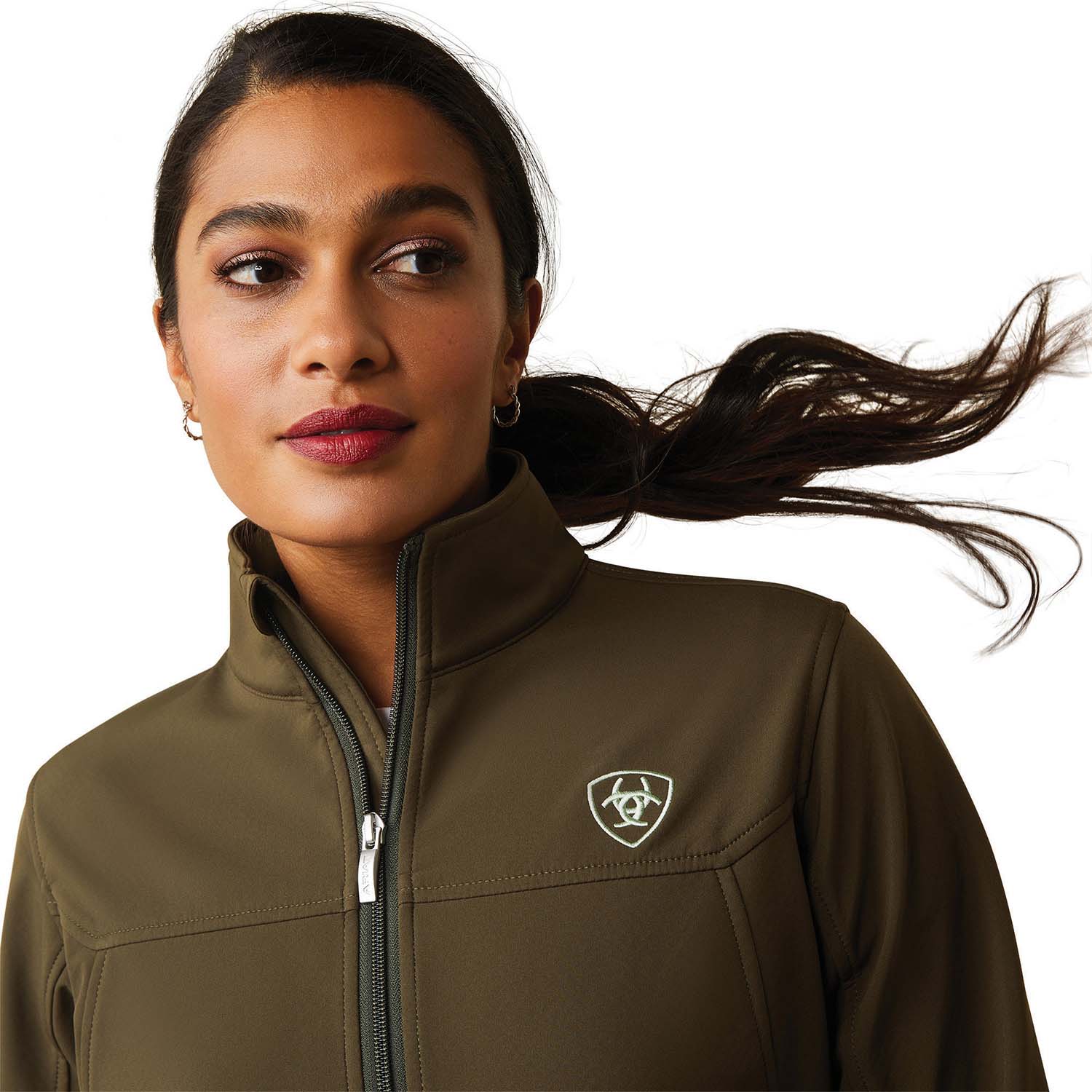 olive softshell jacket