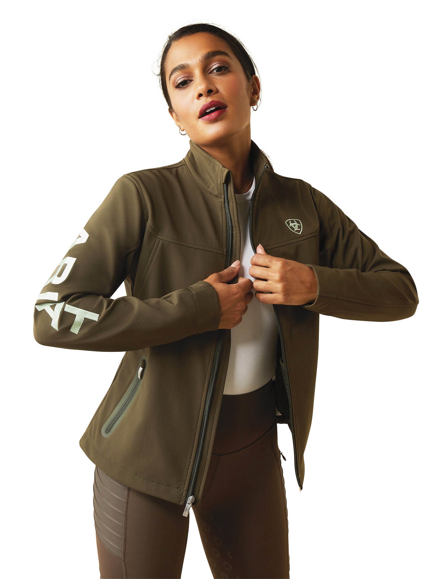olive softshell jacket