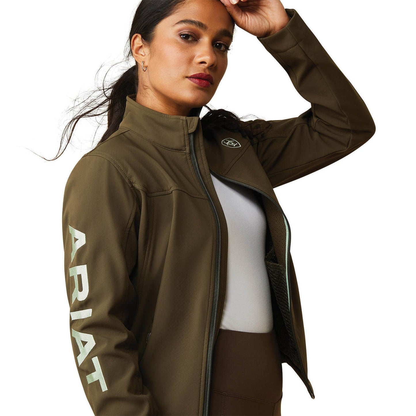 olive softshell jacket
