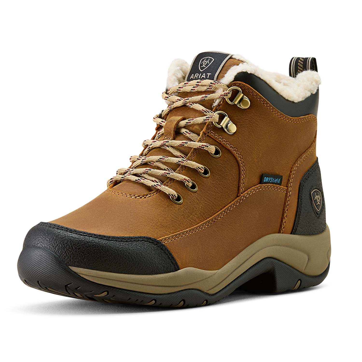 Pair of brown sherpa lined boots