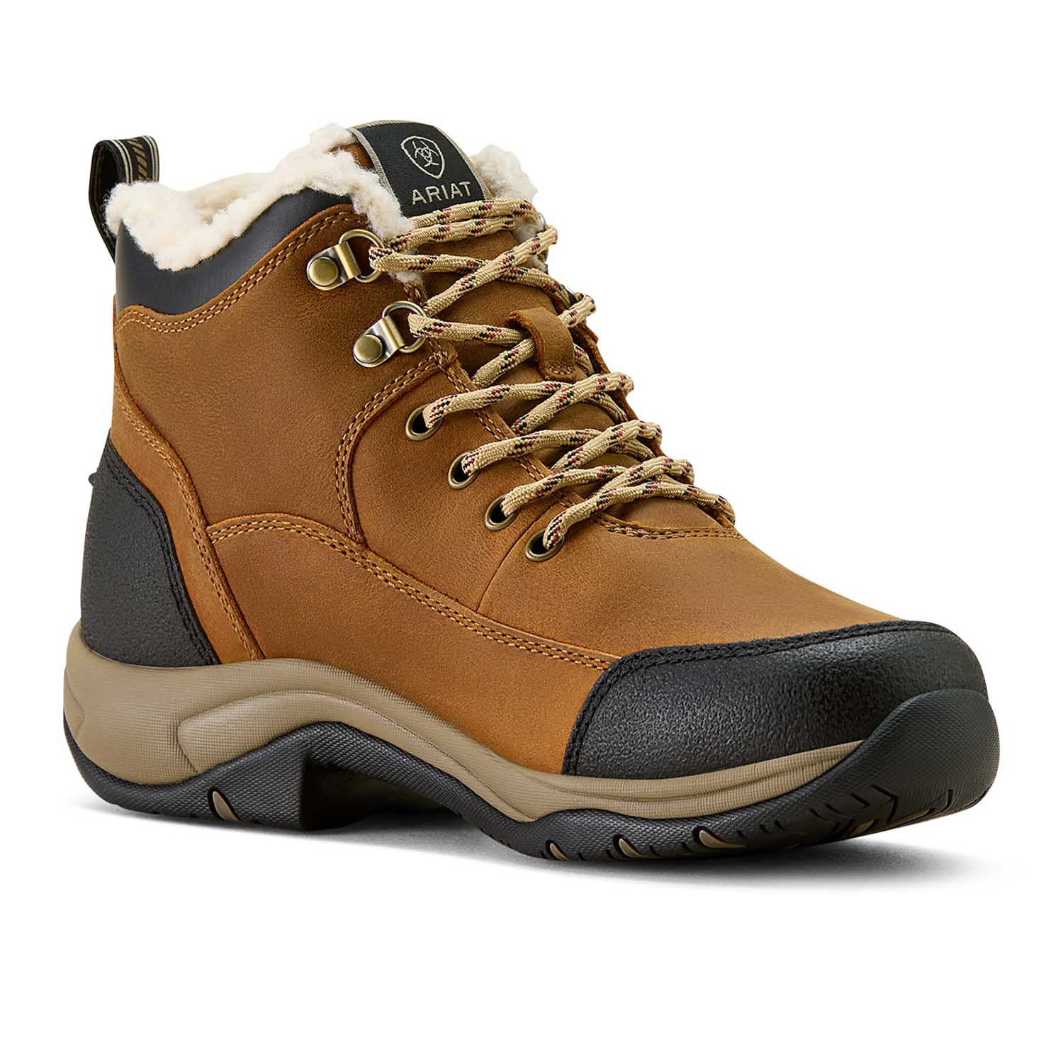 Pair of brown sherpa lined boots