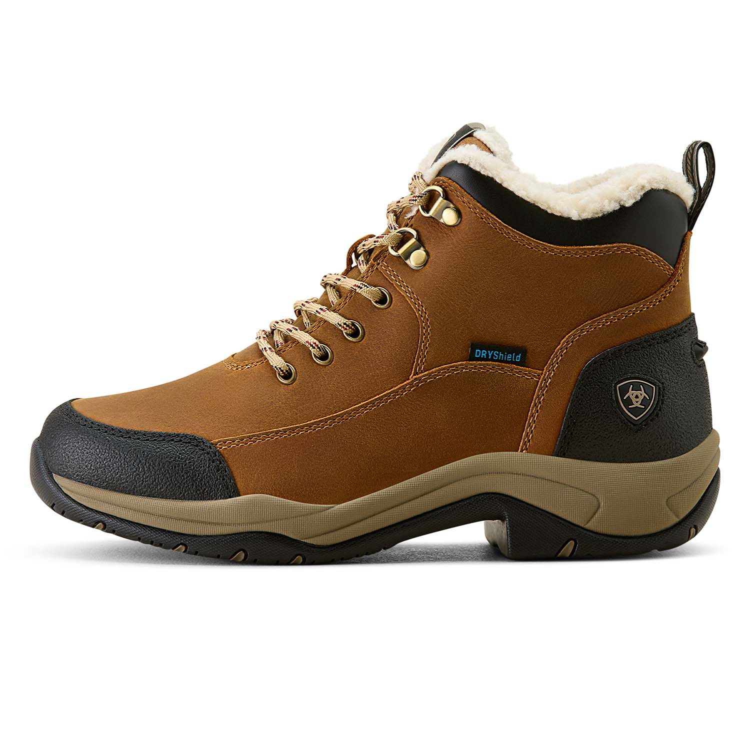 Pair of brown sherpa lined boots