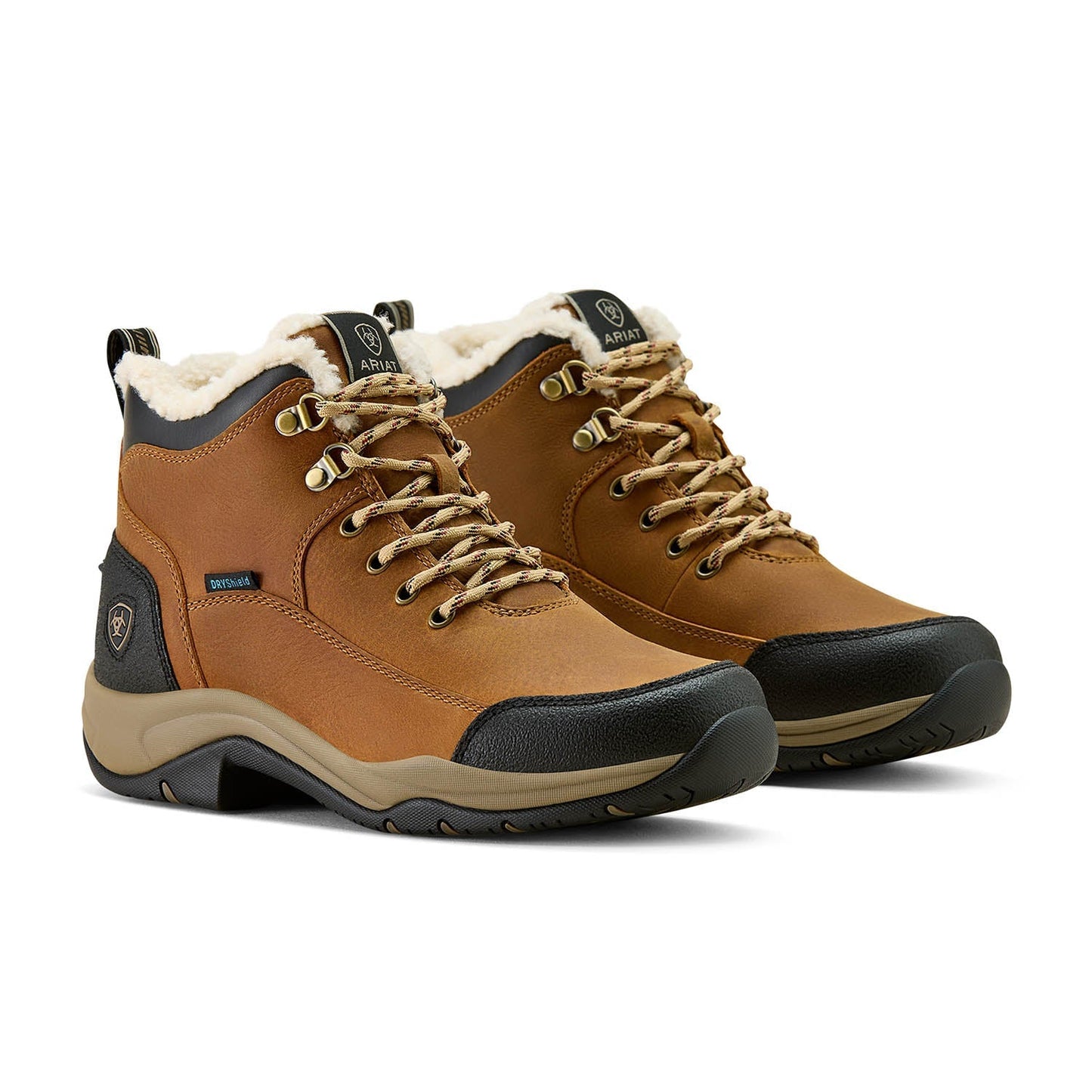 Pair of brown sherpa lined boots