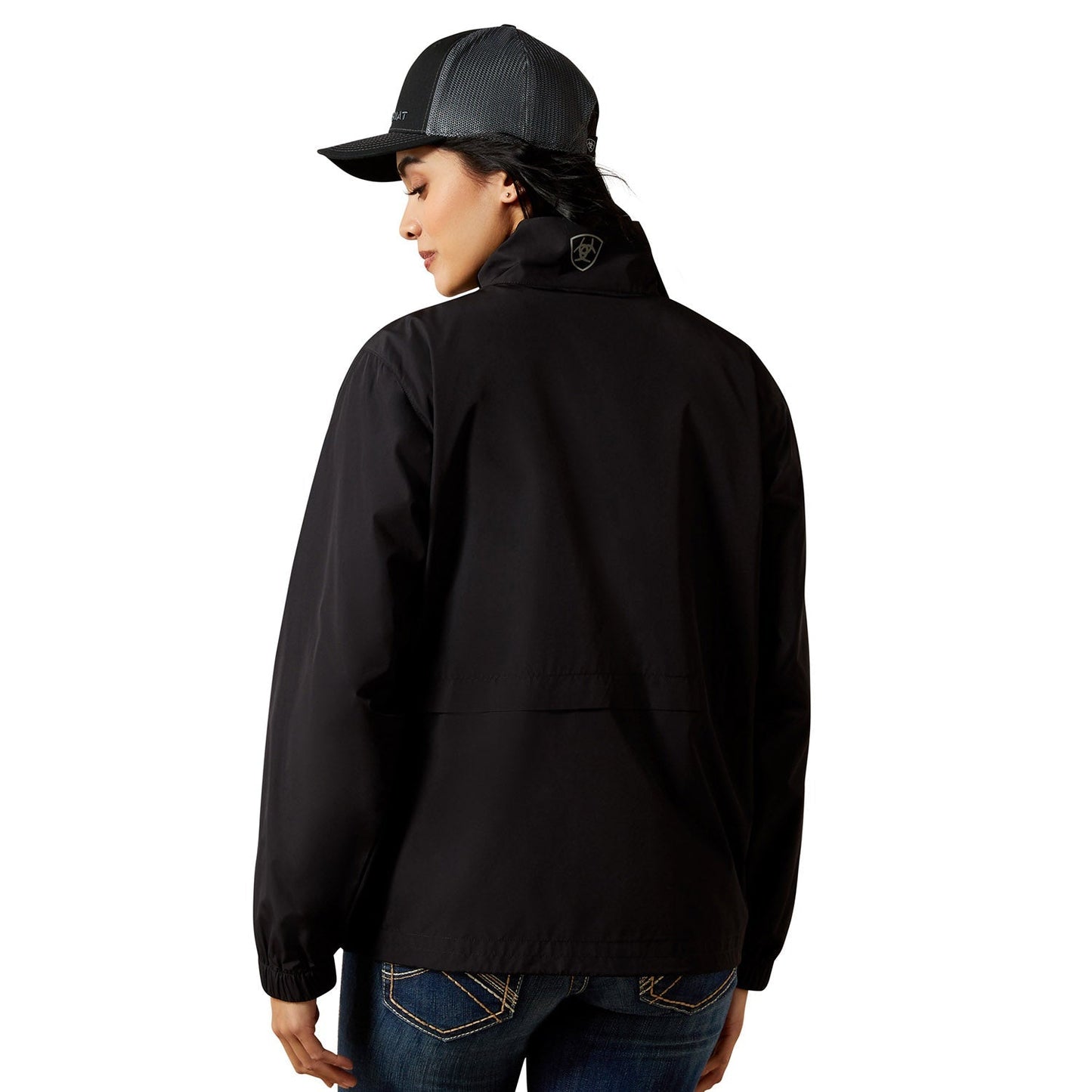 black pullover quarter zip jacket
