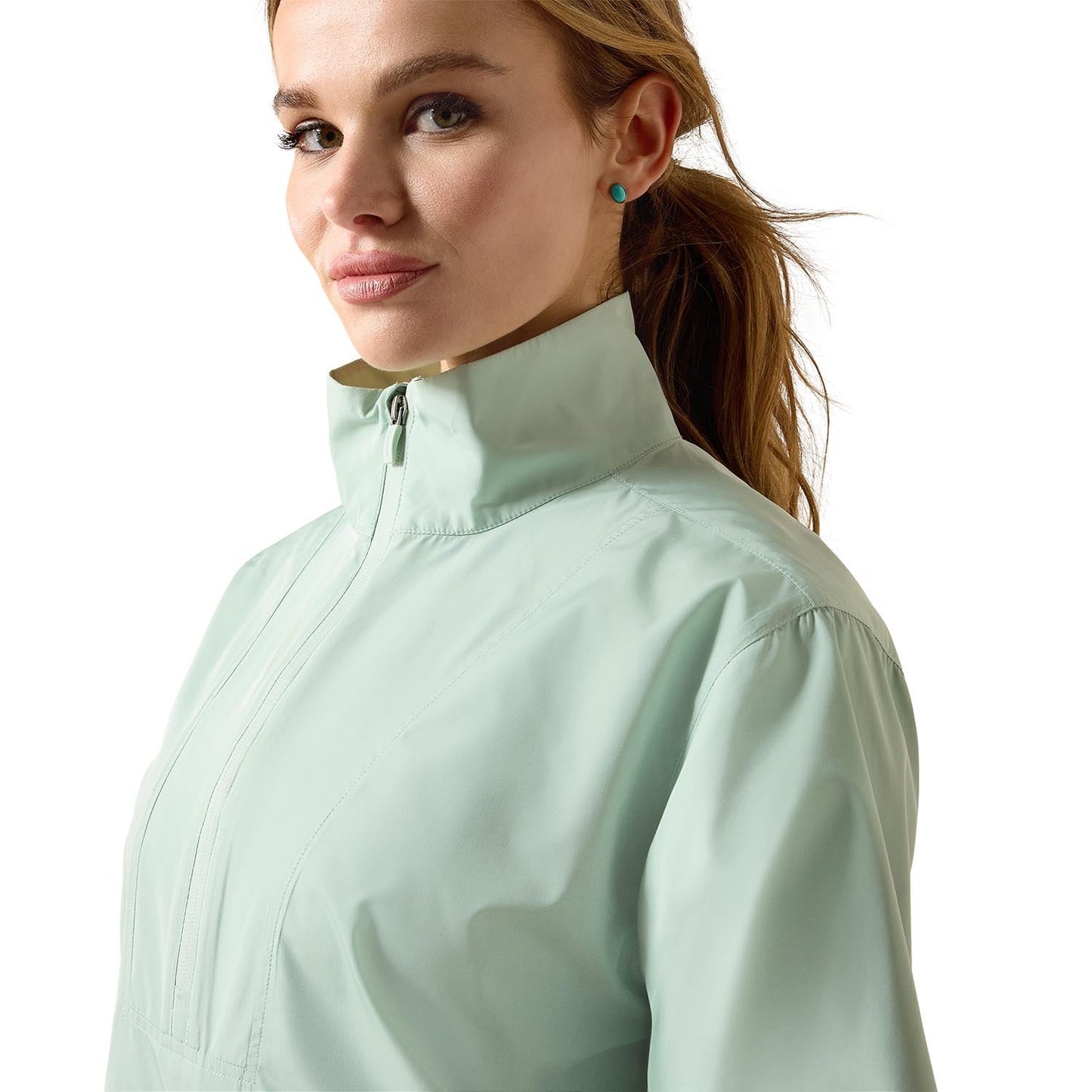 green pullover quarter zip jacket