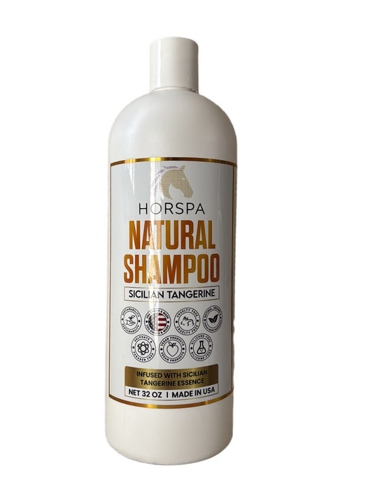 Horspa Natural Shampoo bottle with label on a white background