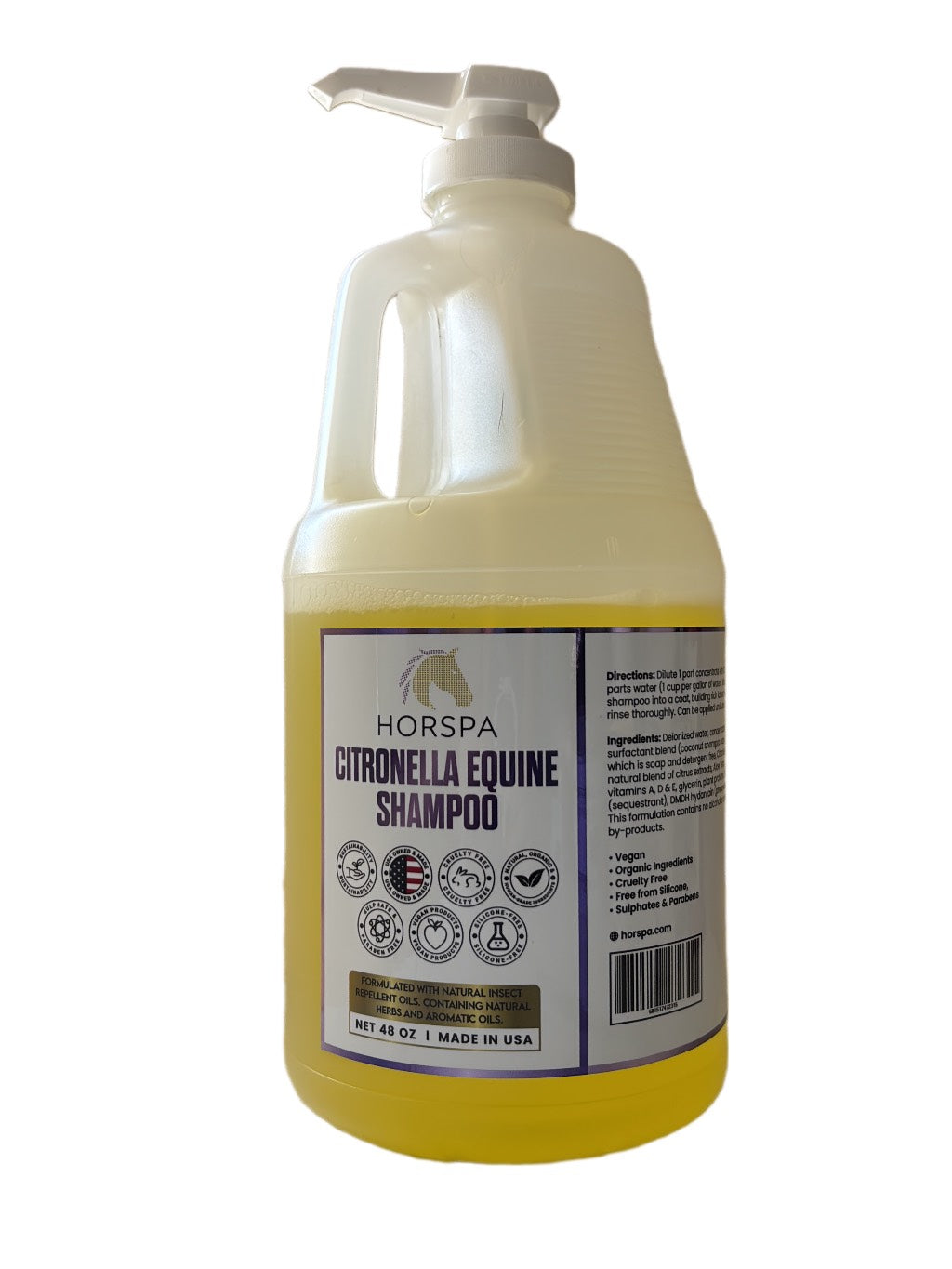 Horspa Citronella Equine Shampoo bottle with pump