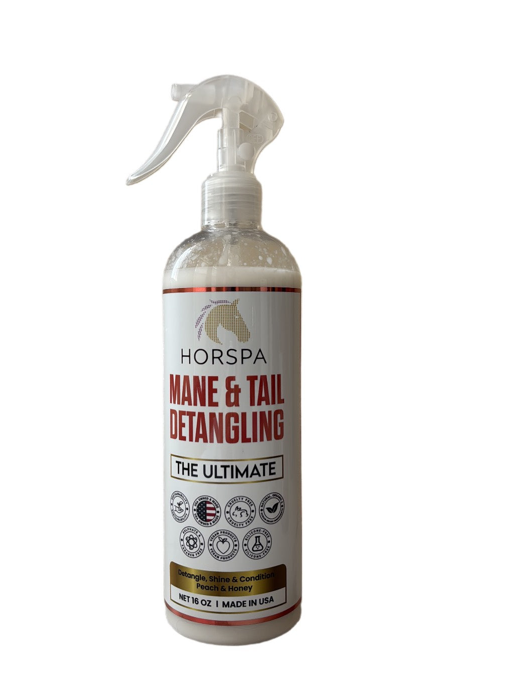 HORSPA Peach & Honey Mane & Tail Detangling Spray for Horses