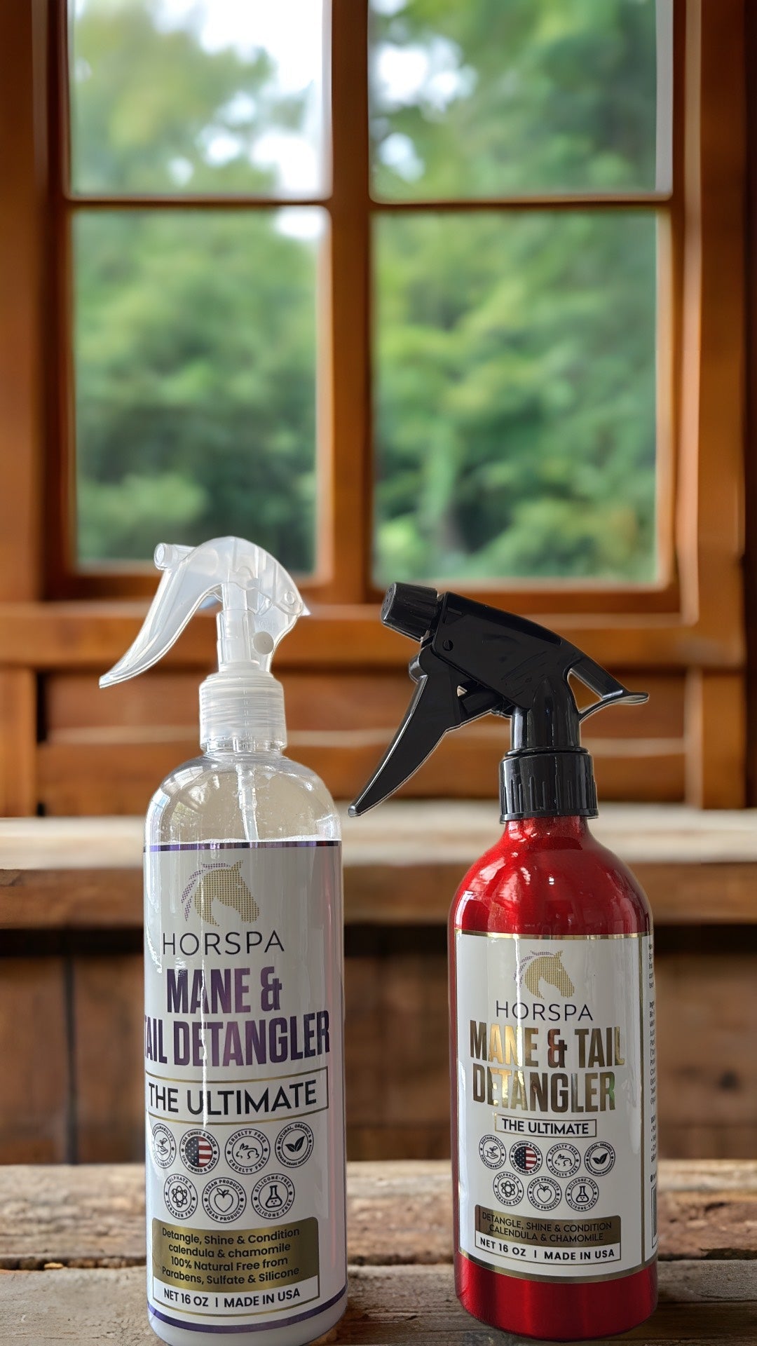 bottles of Hor spa Mane & Tail Detangler 