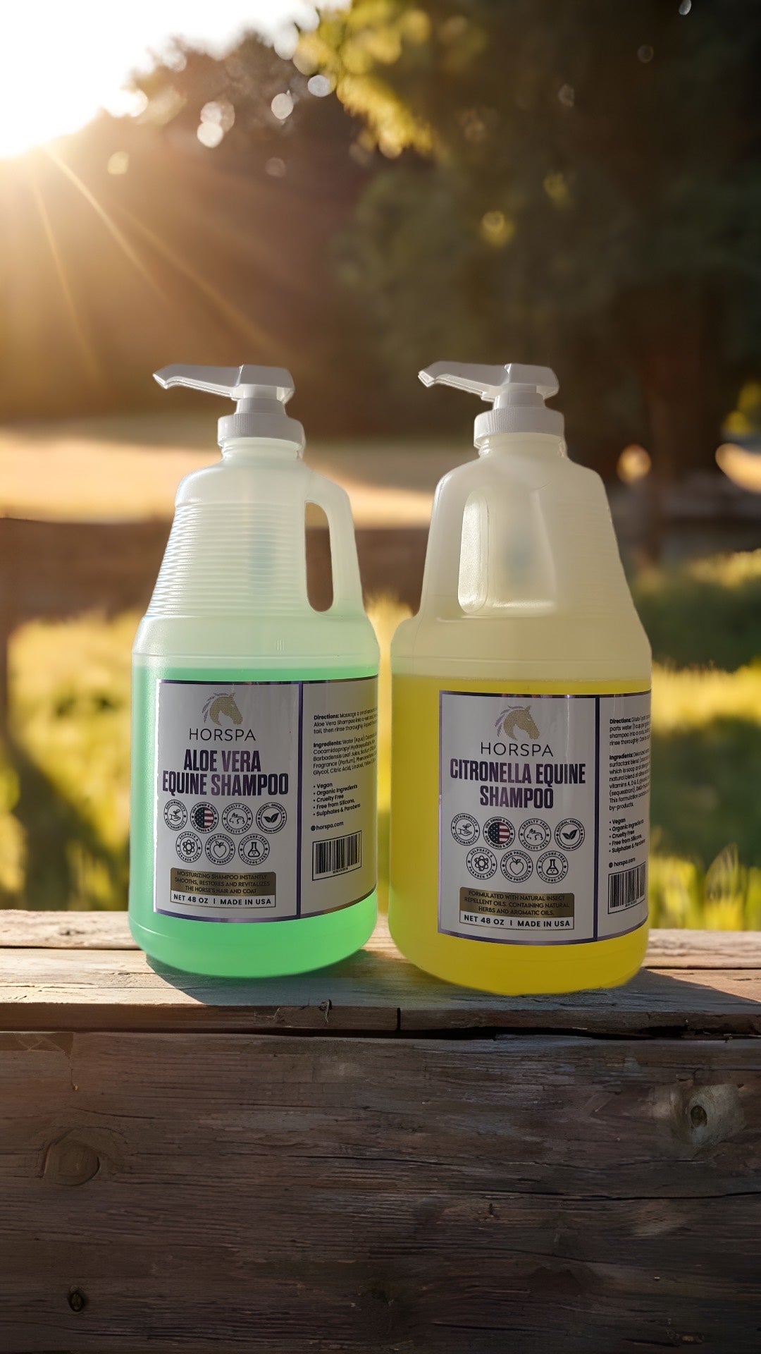 Horspa Citronella Equine Shampoo bottle with pump