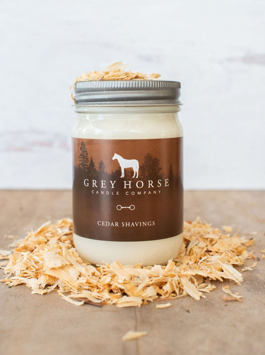 Grey horse candle co cedar shavings scent