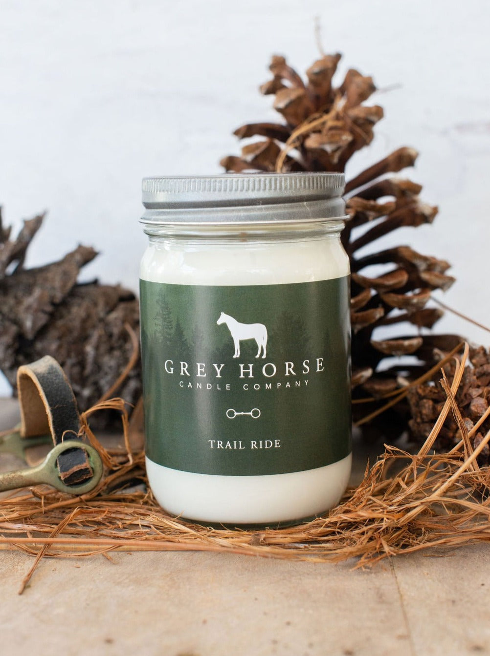 Trail ride jar candle by Grey Horse Candle Co