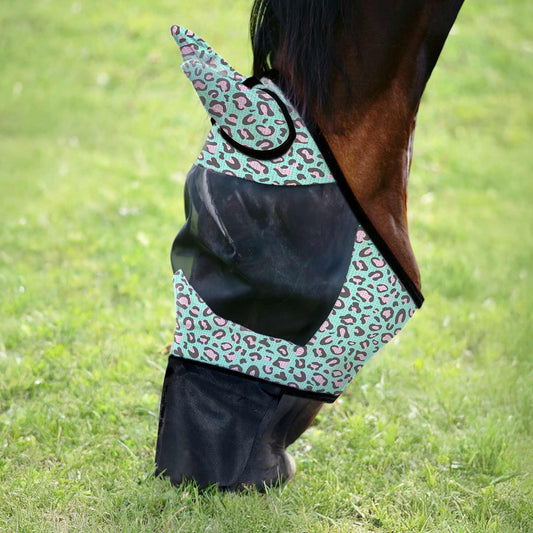 blue aminal print fly mask