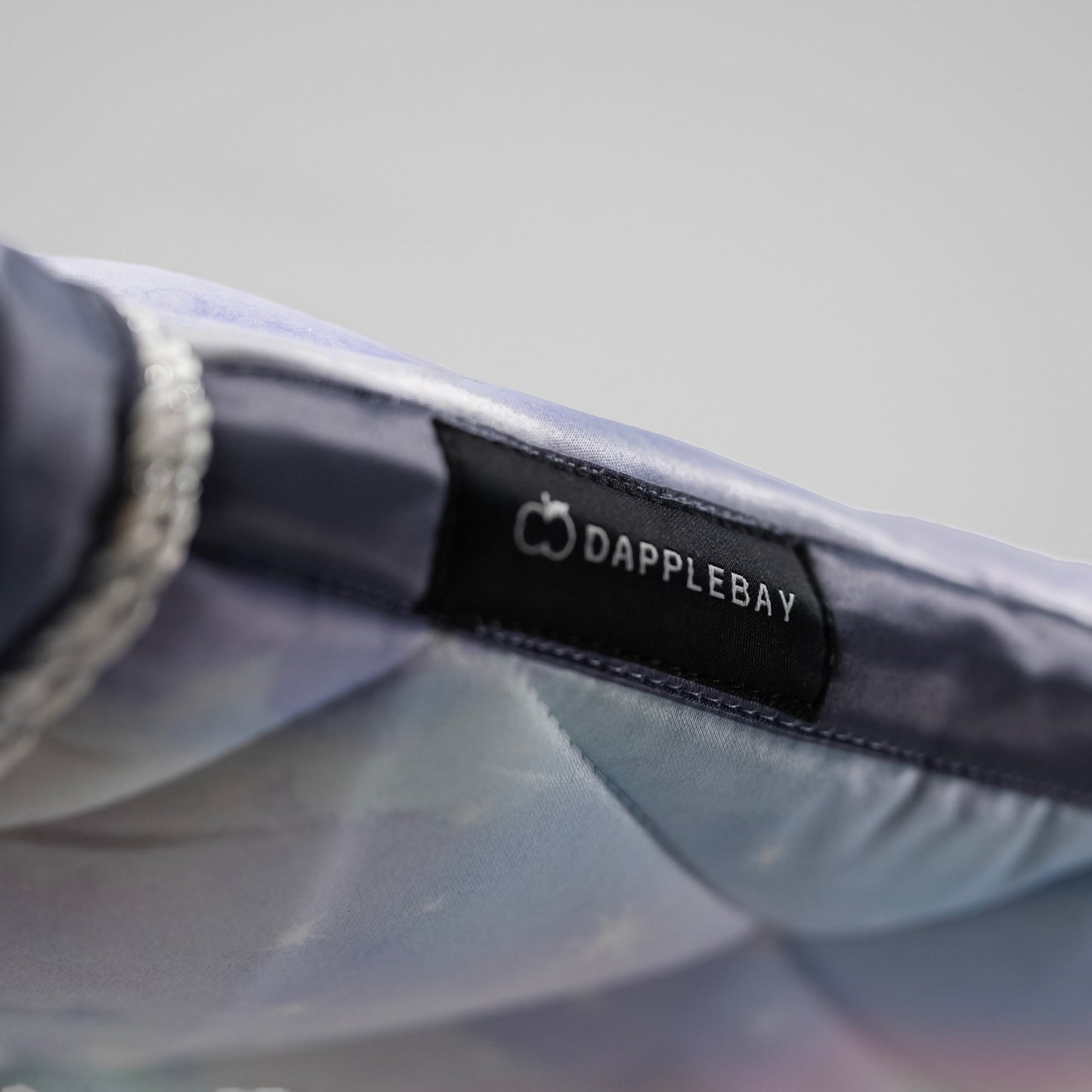 Close-up of a product with a Dapplebay label on a blurred background