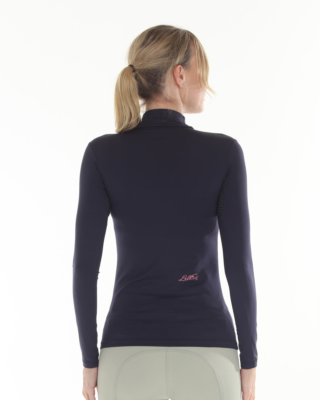navy turtleneck baselayer riding shirt